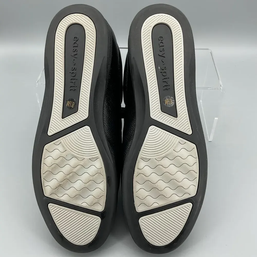 Easy Spirit Women’s AP1 Leather Sneakers Black Size 8.5M